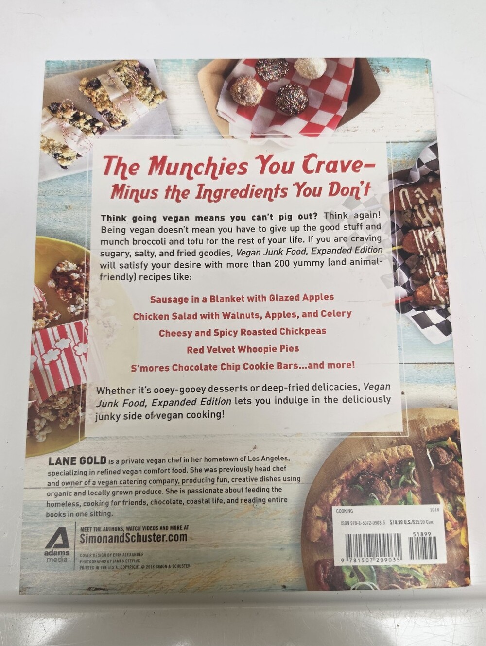 🍽 Vegan Junk Food Cookbook Expanded Edition By Lane Gold - Picture 3 of 3